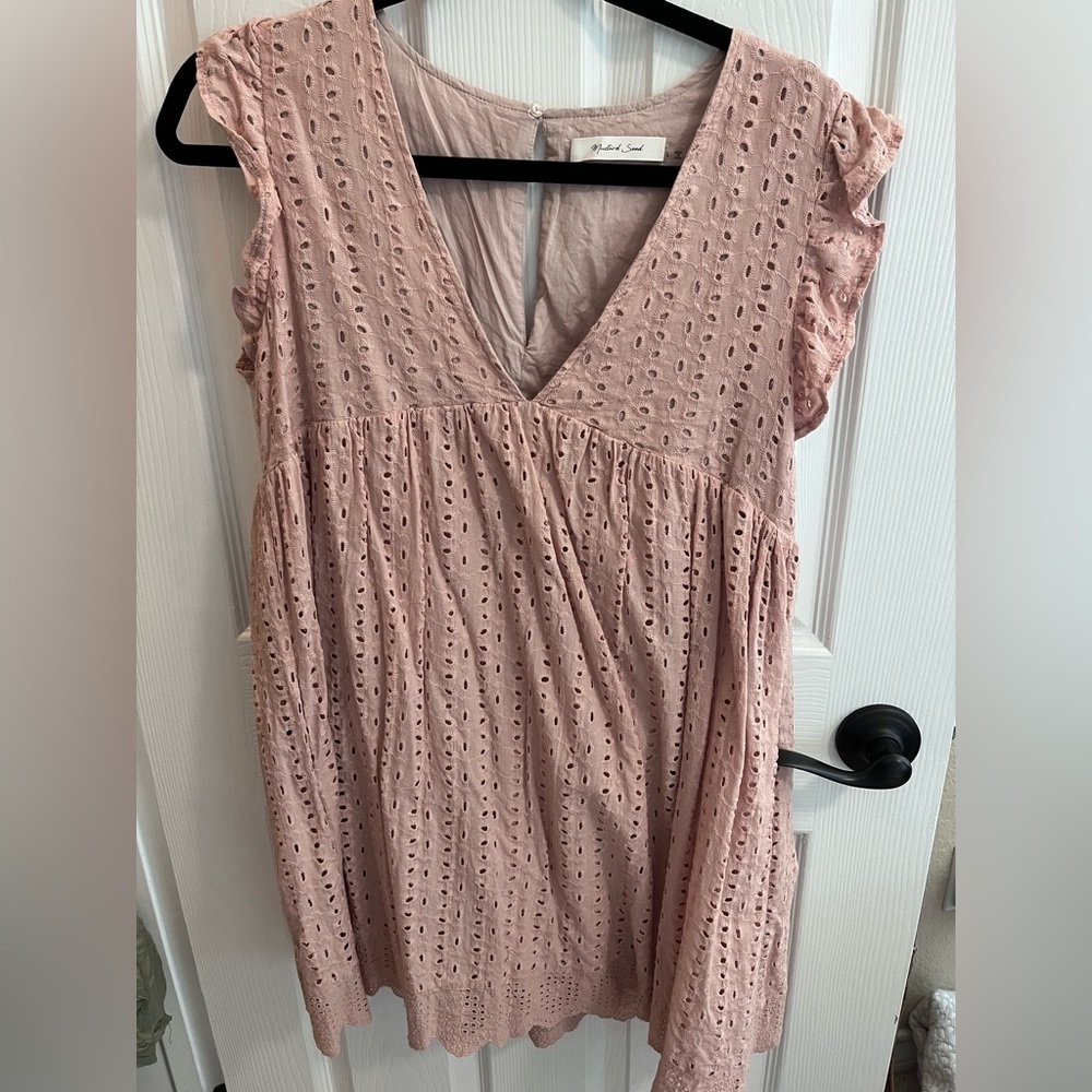 Eyelet ruffle romper